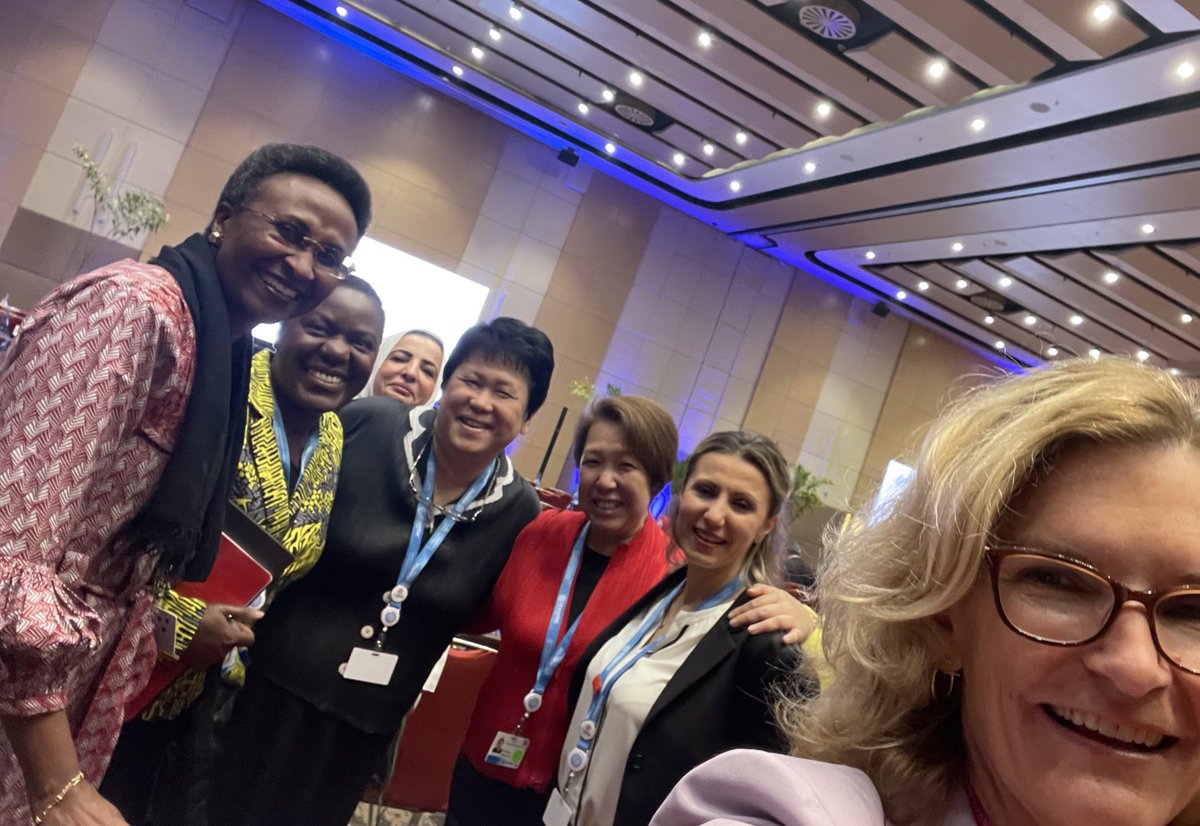 This morning’s selfie. Surrounded by some of <a href="/ITU/">Int’l Telecommunication Union</a>’s leading ladies 😀 Excited to join our #ITUWTDC women delegates today at our Network of Women event. #GirlsInICT #womenintech