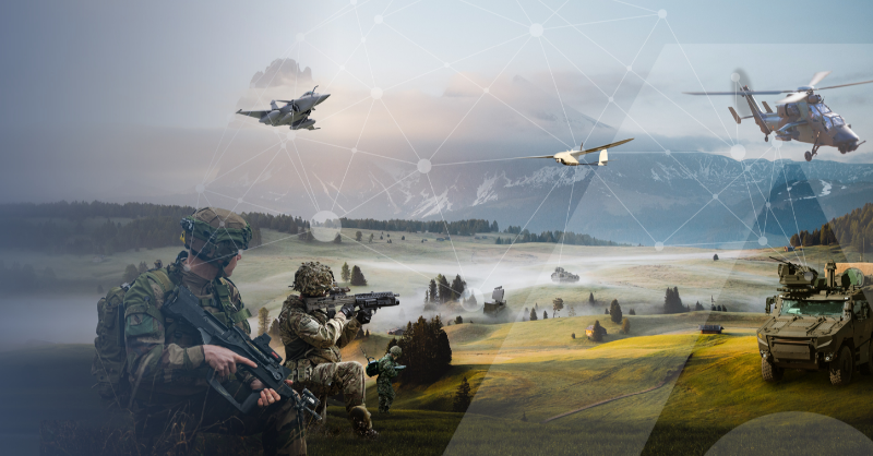 thalesgroup's tweet photo. At #Eurosatory2022, Thales is proud to showcase how we serve the armed forces to build a future we can all trust🌍 

Click below to discover more about what we do ⬇️

#CollaborativeCombat #MilitaryTraining #ArmedForces