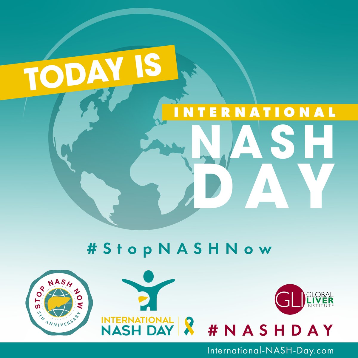 fattyliverday's tweet photo. June 9 marks the 5th Annual International #NASHDay.

Join GLI &amp; all our partners from across the world as we spread awareness about this serious #liverdisease that is on the rise.🗺️

Together we can make our voices heard! #StopNASHNow 

👉Learn more: https://t.co/TIZ1XwpEdi https://t.co/gJ7pUk8Whg