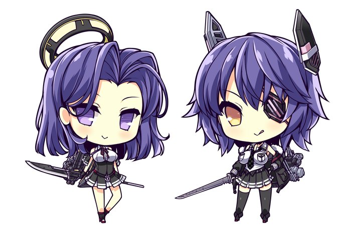 同時期の冬コミ用に作ったSDてんたつ。この頃の方が真面目に艤装描いてたかもしれない。 