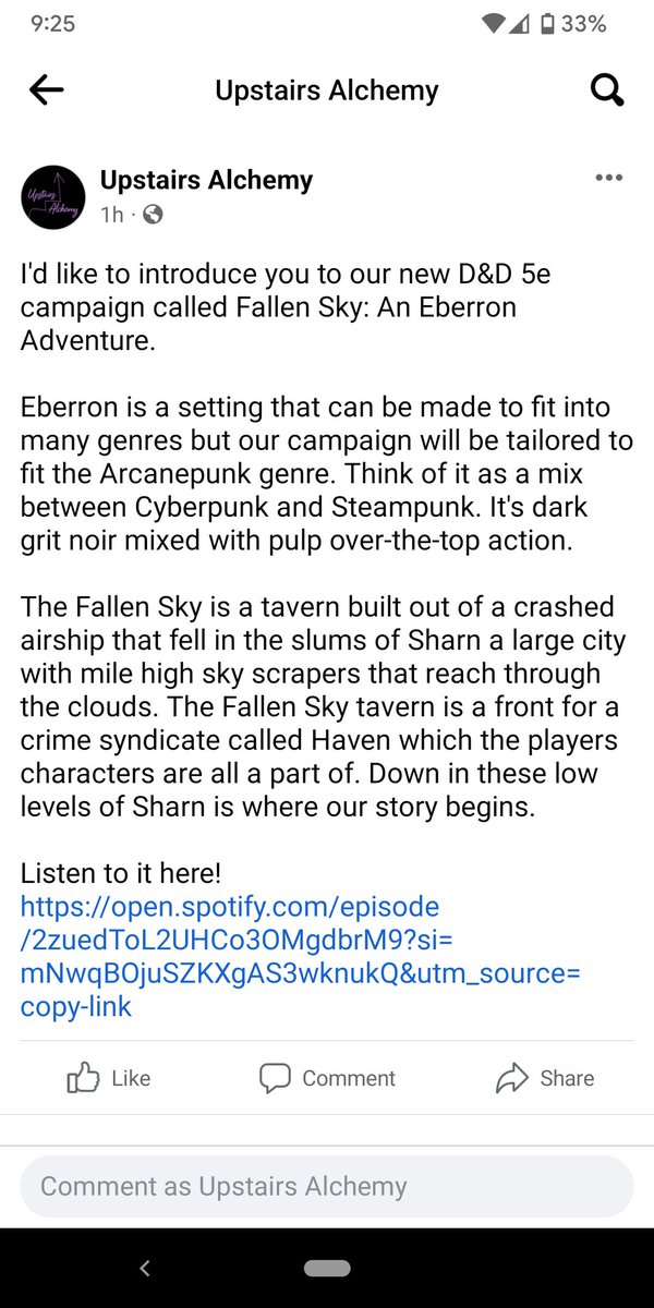 JonathanBrinton's tweet photo. Info on our new Eberron show! We're building our Eberron world to be like if the Netflix show #Arcane and the #BladeRunner movies had a baby. Like either of those? Then you'll love this!

Check it out here: https://t.co/4hmP2crhpO

#dnd
#dnd5e #ttrpg #RPG #cyberpunk #steampunk https://t.co/9zEcGobOXS
