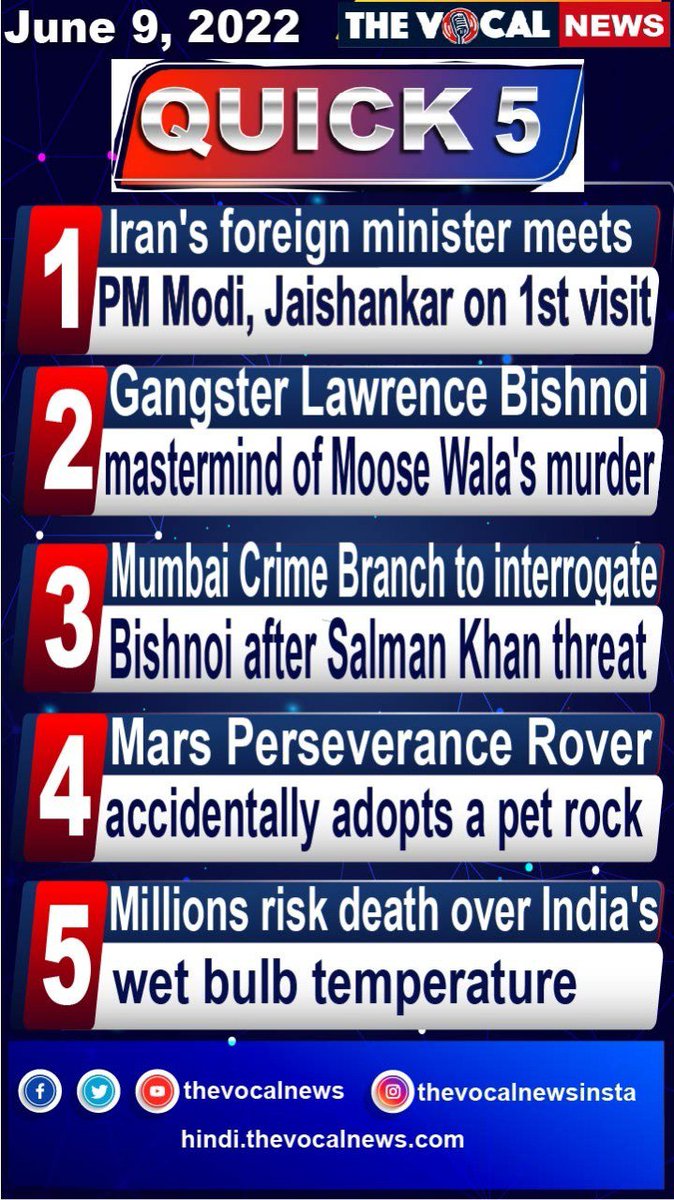 thevocalnews's tweet image. For daily #Quick5 follow @thevocalnews 

#Big5 #Breakingnews #thevocalnews #PMModi
