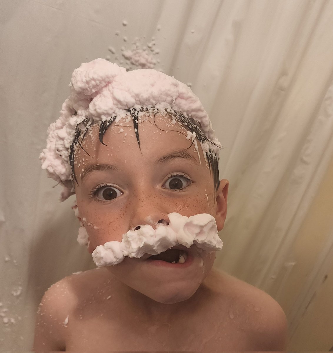 dampishsky's tweet photo. @markiplier my 7 year old said "look mommy, I'm Wilford Warfstache!" He told me to show you, so, here you go. https://t.co/m1xyP3xGMY