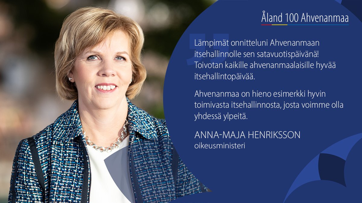 Hyvää Ahvenanmaan itsehallinnon 100-vuotisjuhlapäivää! 🇦🇽

#Ahvenanmaa #Åland100