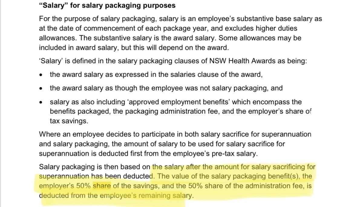 NSW Health giving $3000 to front line workers may seem like a generous offering, but what they have been doing for years for employee’s salary packaging entitlements is much less desired.

In a nutshell, they take 50% of your salary packaging entitlements ($1878.20) per year!