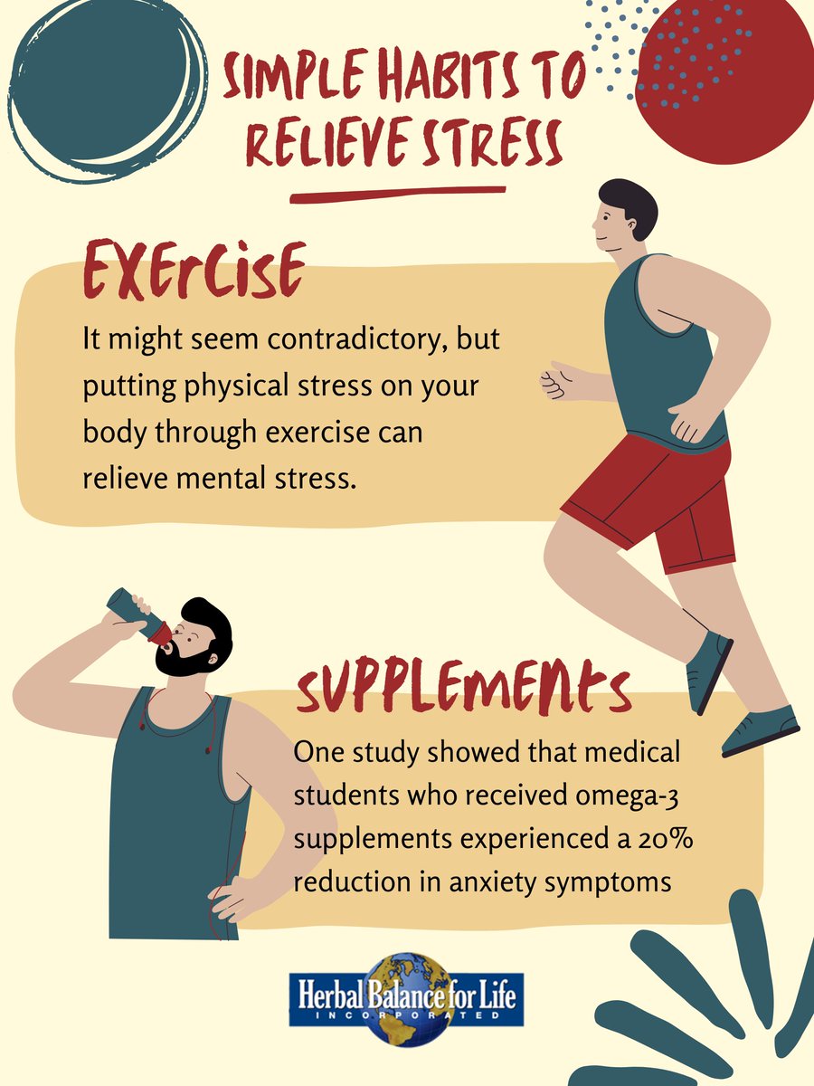 herbblender's tweet photo. Did you know there are a few ❤️ simple steps to relieve stress? 
1. Exercise
2. Supplements
3. Write it down
4. Laugh
.
.
.
#essiac #essiactea #stress #exercise #supplements #laughter https://t.co/vsWXP3cHzb