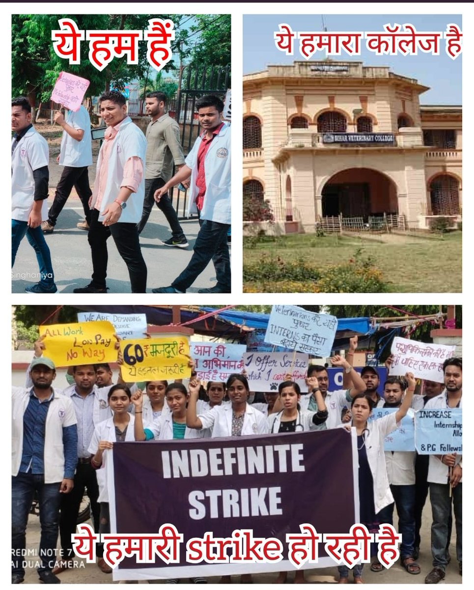 #IncreaseInternshipAllowance 
#BVC_On_Strike
#IncreasePgFellowship
<a href="/Nitishkumar/">Nitish Kumar</a>
<a href="/saravanakr_n/">N Saravana Kumar IAS</a>
<a href="/tarkishorepd/">Tarkishore Prasad</a>
<a href="/ZeeBiharNews/">Zee Bihar Jharkhand</a>
<a href="/presidentVCI/">Dr. Umesh C Sharma</a>
<a href="/nitishkrishna8/">Dr Nitish Bharadwaj</a>
@AnimalBihar
<a href="/PRupala/">Parshottam Rupala</a>
<a href="/drsanjeevbalyan/">Dr. Sanjeev Balyan</a>
<a href="/min_fahd/">Ministry of Fisheries, Animal Husbandry & Dairying</a>
<a href="/CMOBihar1/">Additional District magistrate</a>
<a href="/htTweets/">Hindustan Times</a>
<a href="/JagranNews/">Dainik Jagran</a>
<a href="/News18Bihar/">News18 Bihar</a>
<a href="/KashishBihar/">Kashish News</a>