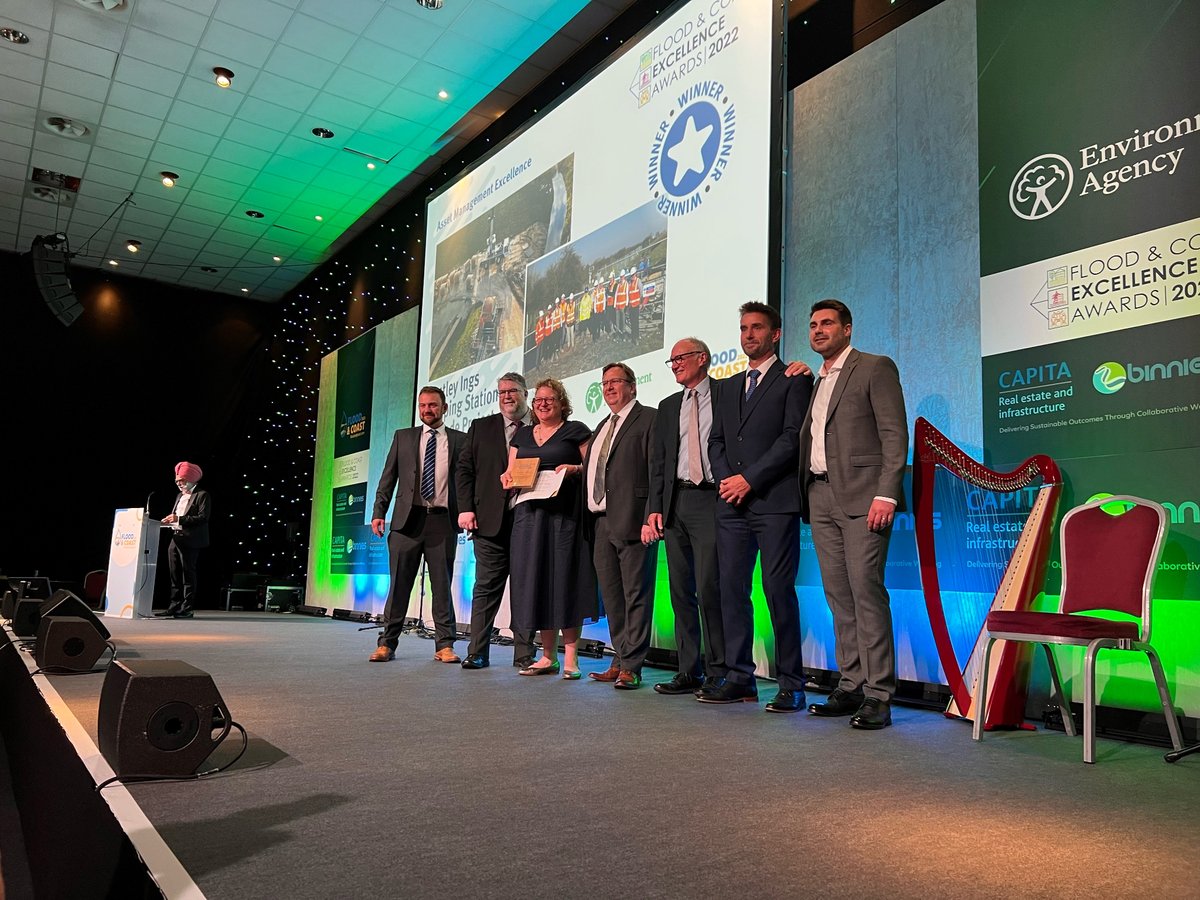 We did it! A huge congratualtions to both the South West #PropertyFloodResilience Pathfinder team and the @JBABentley Bentley Ings Pumping Station refurbishment team, who were both winners at last night's @floodandcoast Excellence Awards.
@BeFloodReady #ClimateResilience