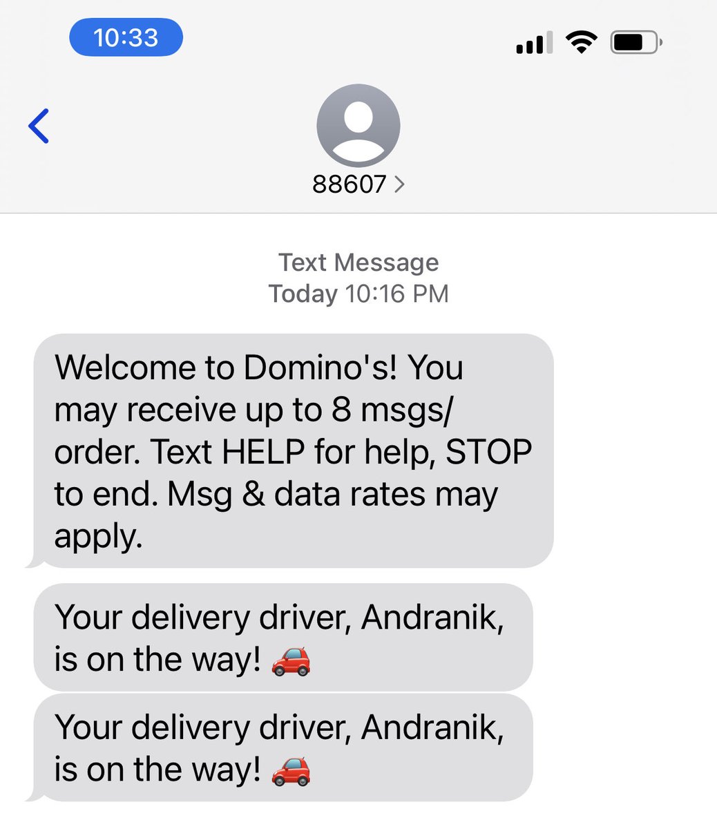 brianwhitman's tweet image. I get more texts from Domino’s than I do from my family. #GoodProblem