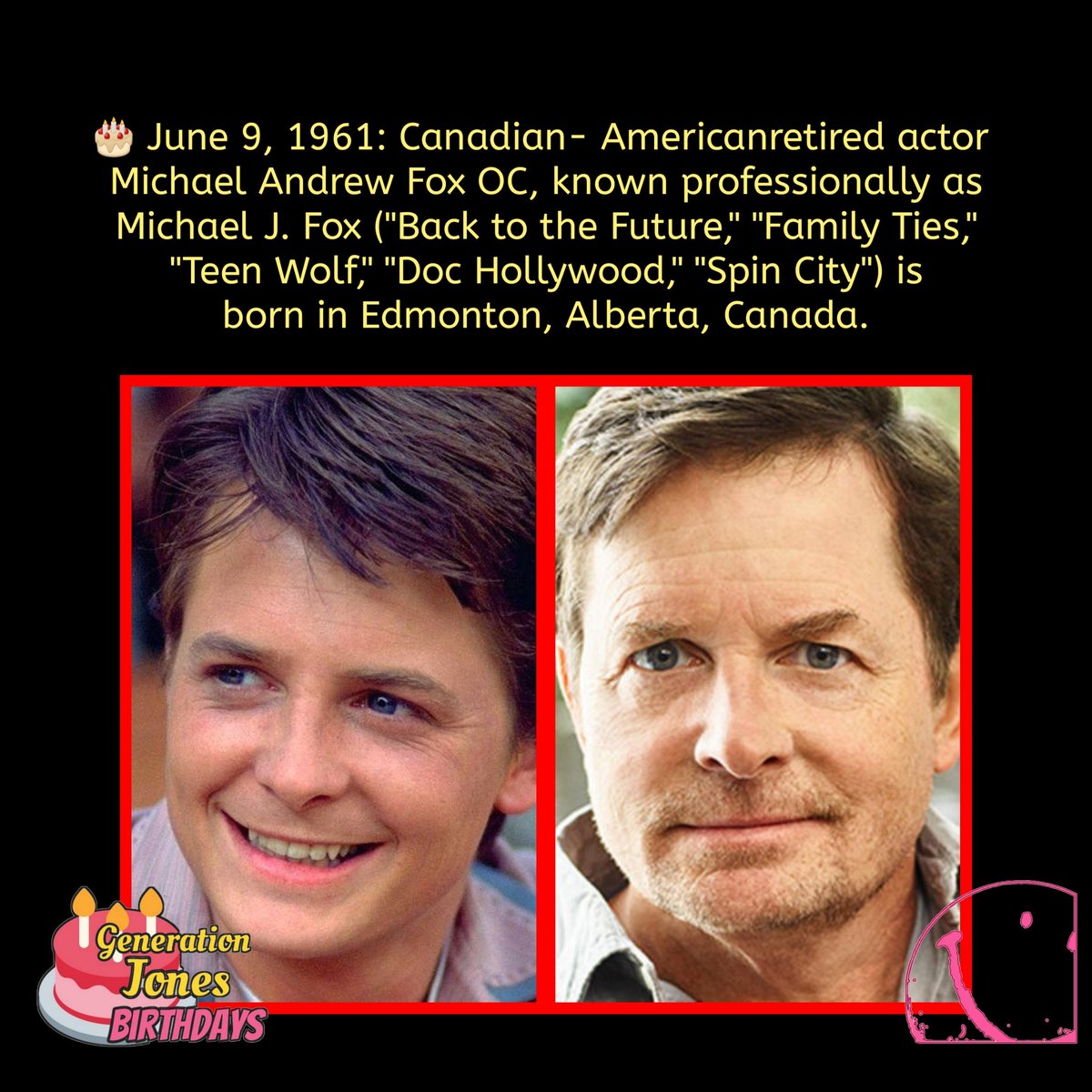 GenJones1964's tweet photo. 🎂 June 9, 1961: Canadian- American retired actor 
Michael Andrew Fox OC, known professionally as Michael J. Fox, is born in Edmonton, Alberta, Canada.

#borninthesixties #michaeljfox #familyties #backtothefuture #teenwolf #parkinsons #parkinsonsdisease https://t.co/XYT6tLxRyw