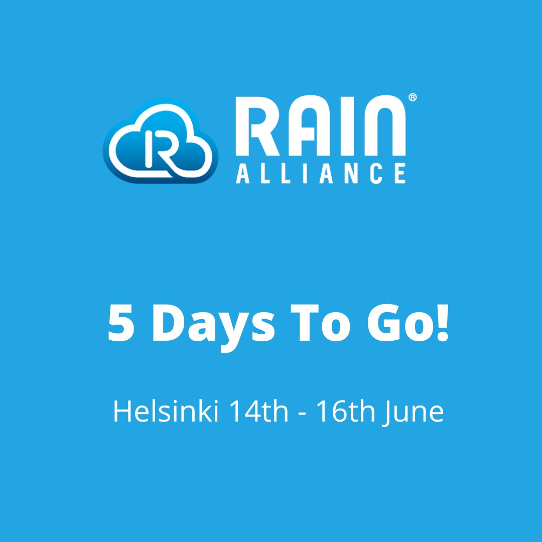 Five days until the RAIN Alliance meeting in Helsinki kicks off! Come and meet our CEO Jos Kunnen, BDM George Mitchell, and RFID Engineer Ryan McCracken. 

Register here: ow.ly/ACiO50Js4h3  

#RAINALLIANCE #RAINRFID #sustainability #sustainableworkforce #RFID #IoT