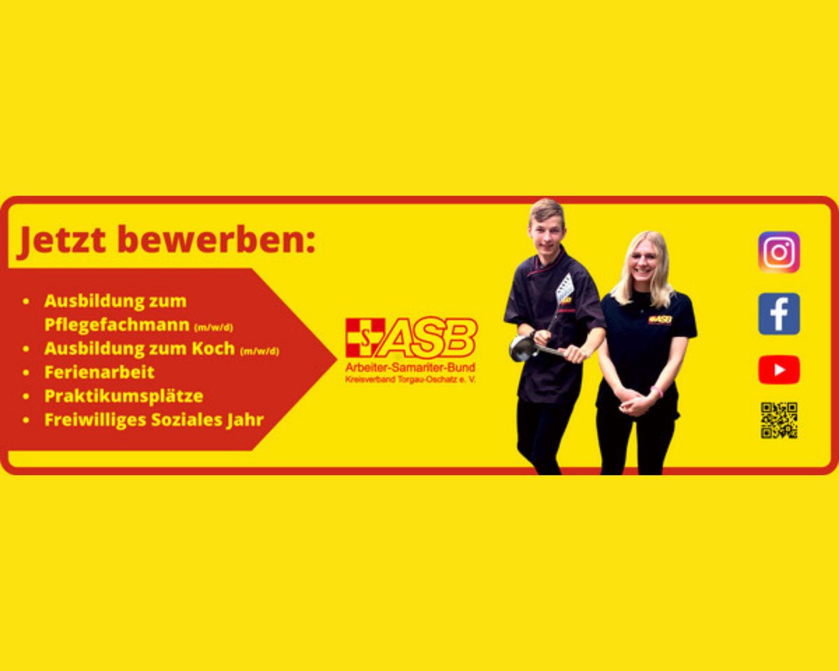AsbTorgau's tweet photo. Neuer Header am Start. Und nicht ohne Grund.
#Ausbildung #pflegefachmann #pflegefachfrau #azubi #ferienarbeit #asb #asbtorgau #torgau #fsj #Generalistik https://t.co/L257KYphFN