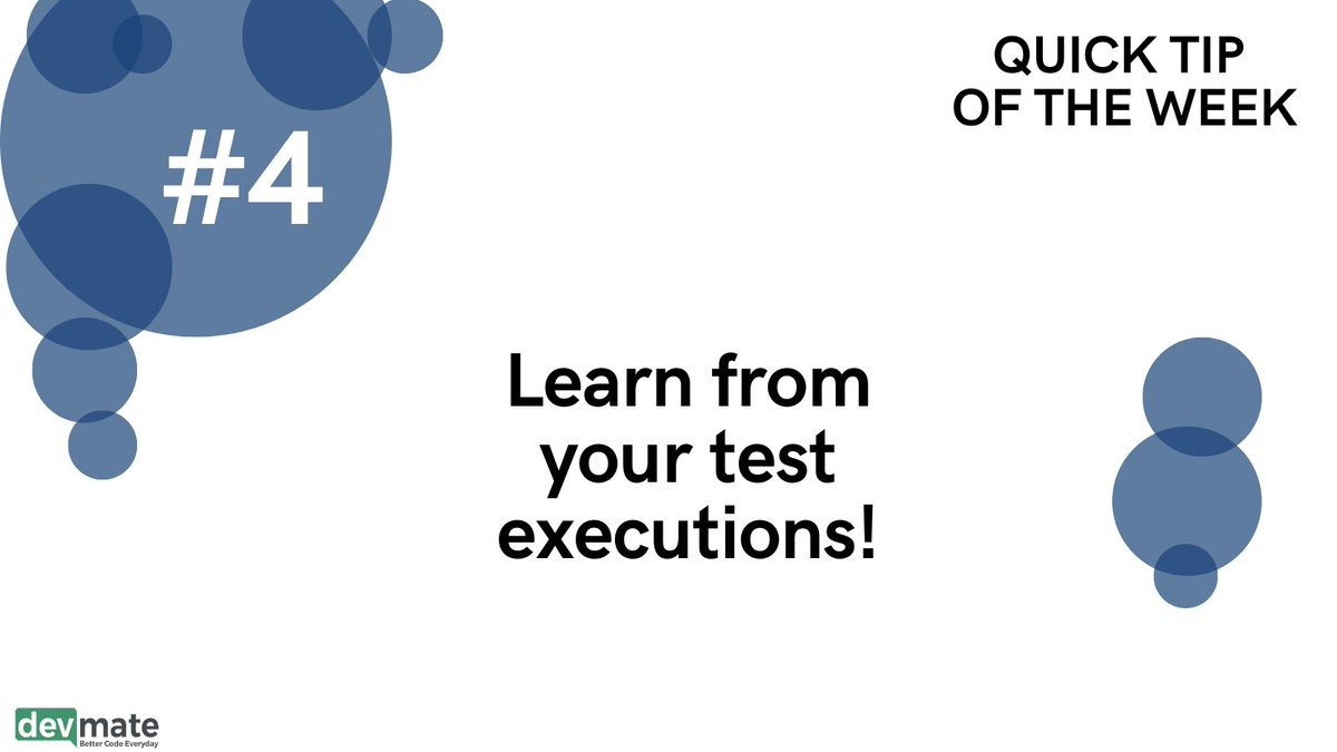 devmateSoftware's tweet image. Another week, another quick tip!

#devmate #unittesting #programming #programminglanguages #java #softwareengineering #softwaredeveloper #coding #bettercode #developers #softwarequality #automatedsoftwaretesting #cleancode