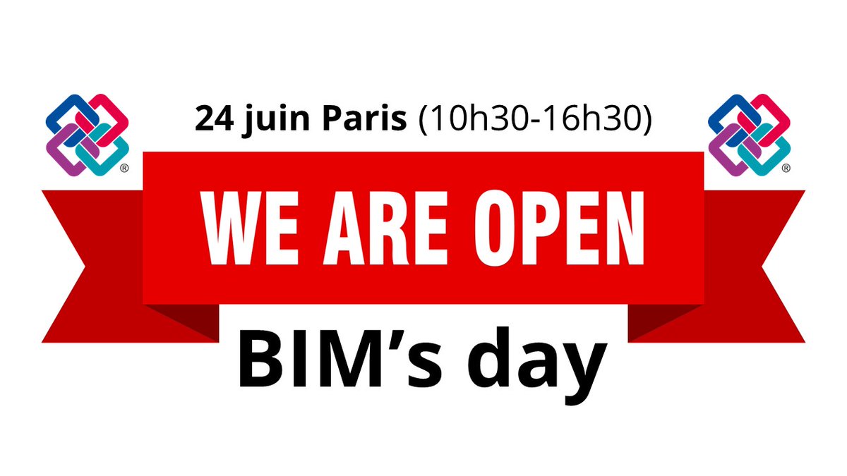 Le #BIM's day #bSFrance et #MINnD est de retour : rdv à #openBIMsday 24 juin pour #réseauter, découvrir des #outils et #expérimentations "open",  discuter du sujet clé de la #commande publique-privée et faire des #IFC l'atout de vos projets.  Inscription ow.ly/PoJz50JsOYJ