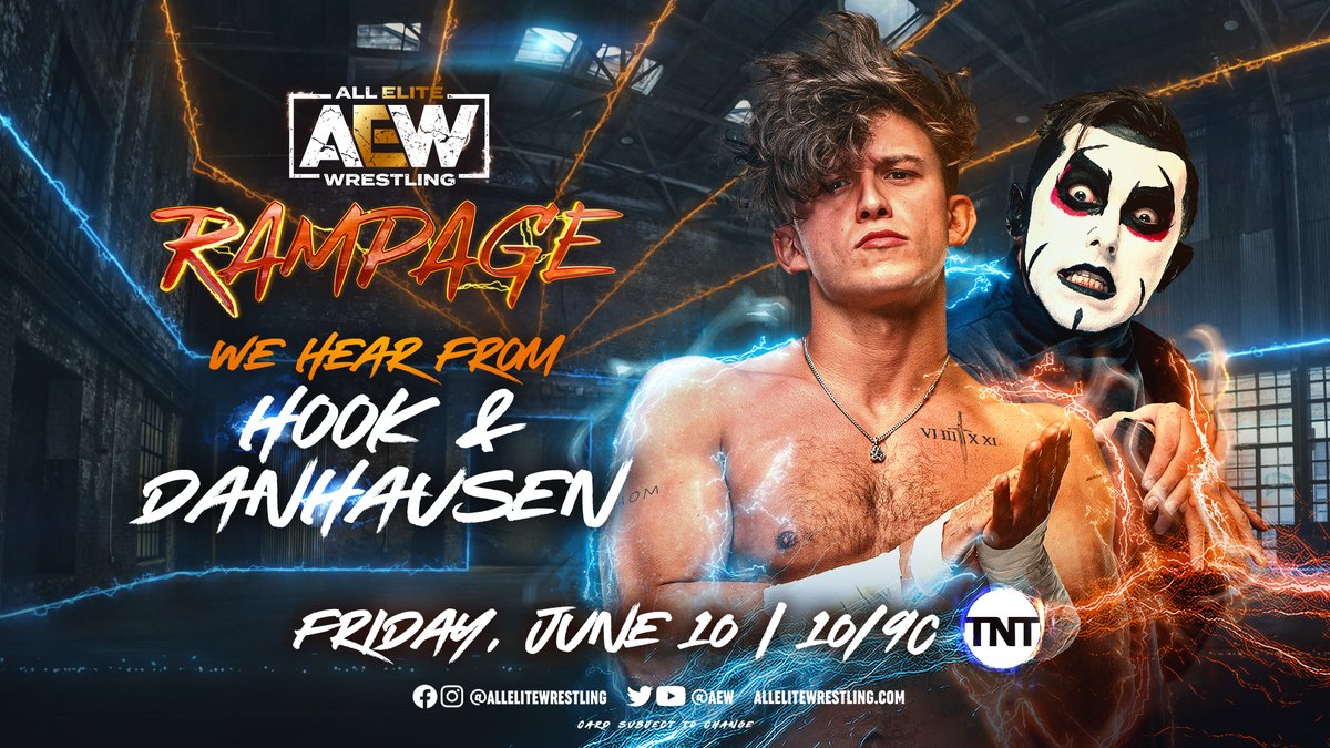 All Elite Wrestling on X: After #HOOKhausen's incredible duos debut at  #AEWDon Buy-In, we will hear from @danhausenad & the Cold-Hearted, Handsome  Devil himself @730hook TOMORROW on #AEWRampage back at the regular