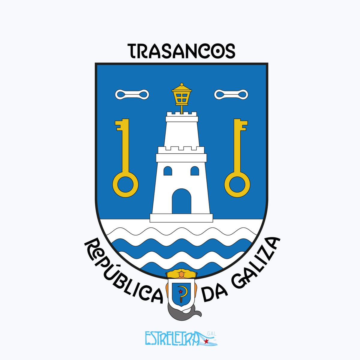 Estreleiragal's tweet photo. Outro dos objectivos da iniciativa de brasons comarcais é resgatar para a identidade galega e republicana muita da simbologia erroneamente associada à utilizaçom institucional espanhola. 

Hoje, Trasancos.

1/10👇 https://t.co/C4QDfPE3Sk
