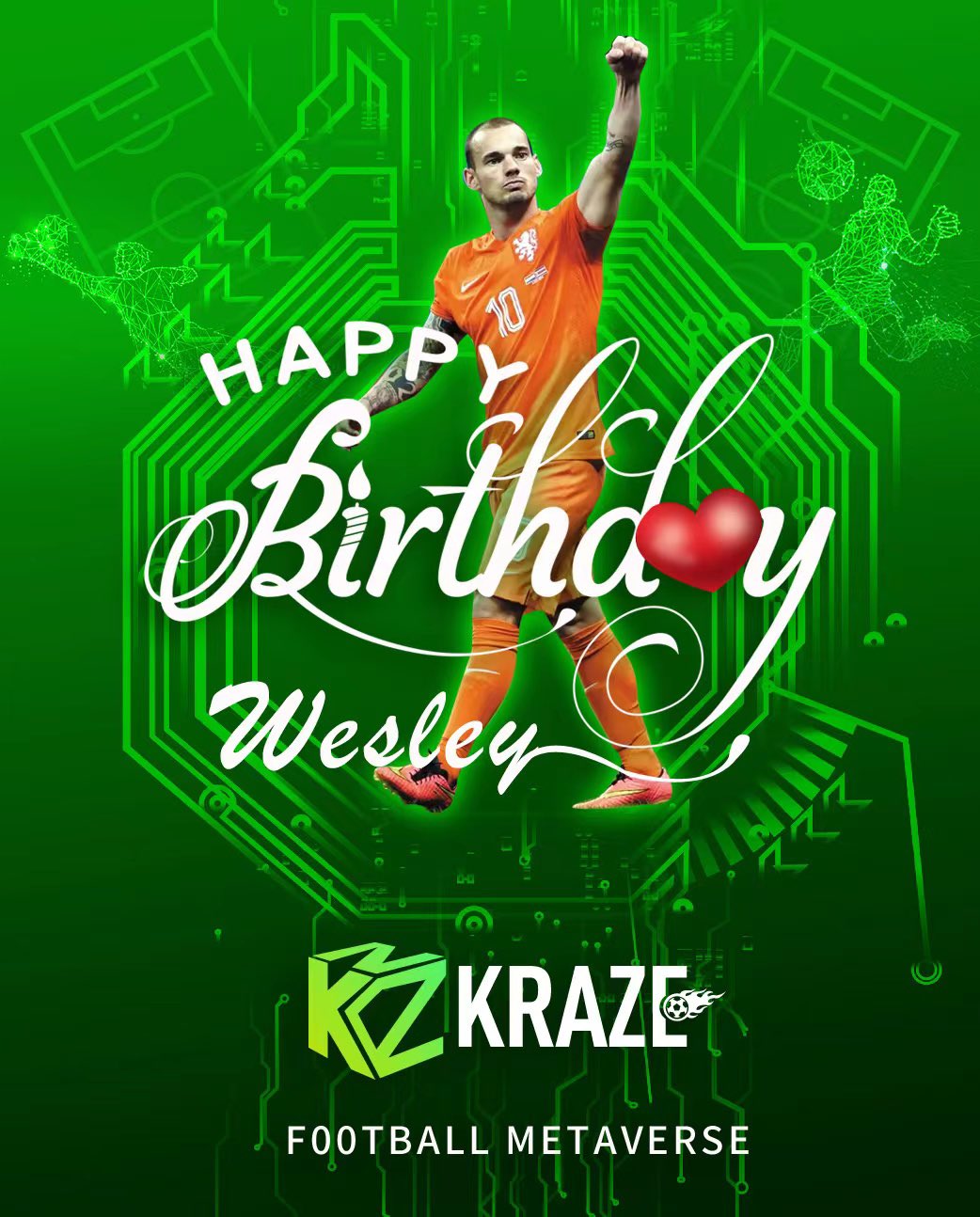Happy birthday to the  co-founder of Kraze - Wesley Sneijder! 