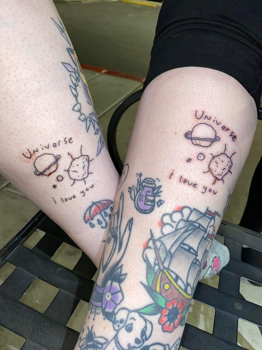 witchycreature's tweet photo. freshly done #gublertattoo with my bestie 🥺 @GUBLERNATION we lov u sm ✨ #MGG #tattoo https://t.co/OueTu2nNzc