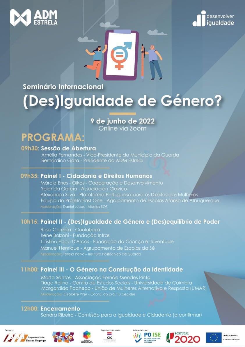 TiagoRolino's tweet photo. Hoje vou participar no Seminário Internacional (Des)Igualdade de Género? – 9 junho – 9h30 online - sendo orador no Painel III - O Género na Construção da Identidade.
Ainda podem inscrever-se👇
https://t.co/CSoQNUizQu
#KINDERproject #CES https://t.co/xpGKhef1D0