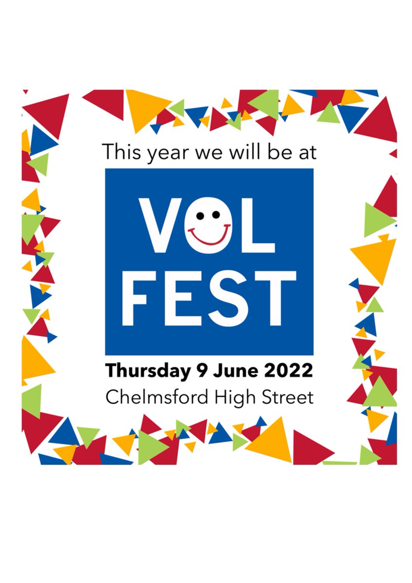 Looking forward to joining lots of amazing local charities at Volfest 2022 at Chelmsford Town Centre today! If you're in the area come and say hi to our team! #volfest2022 #volunteers