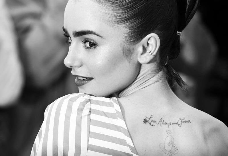 Lily Collins 5 Tattoos Meanings Steal Her Style #6 Lily Collins 5 Tattoos Meanings Steal Her Style
