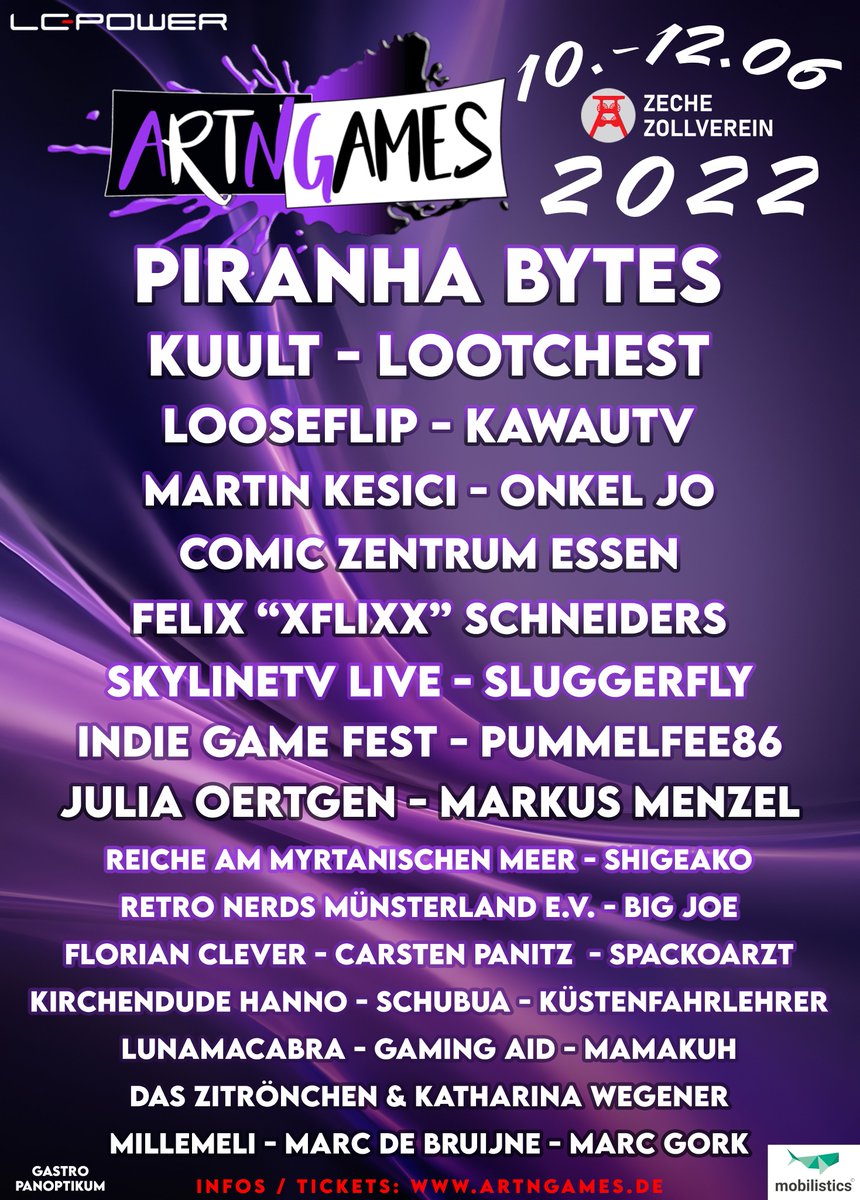 Kommt am Wochenende jemand von euch zur #ArtNGames nach #Essen? Wenn ja, sagt mir hallo! Wer sich spontan entschließt: Karten gibt es auch an der Abendkasse. Ich freue mich schon auf das Programm und die netten Menschen dort. Letztes Mal war es toll! 💞 artngames.de