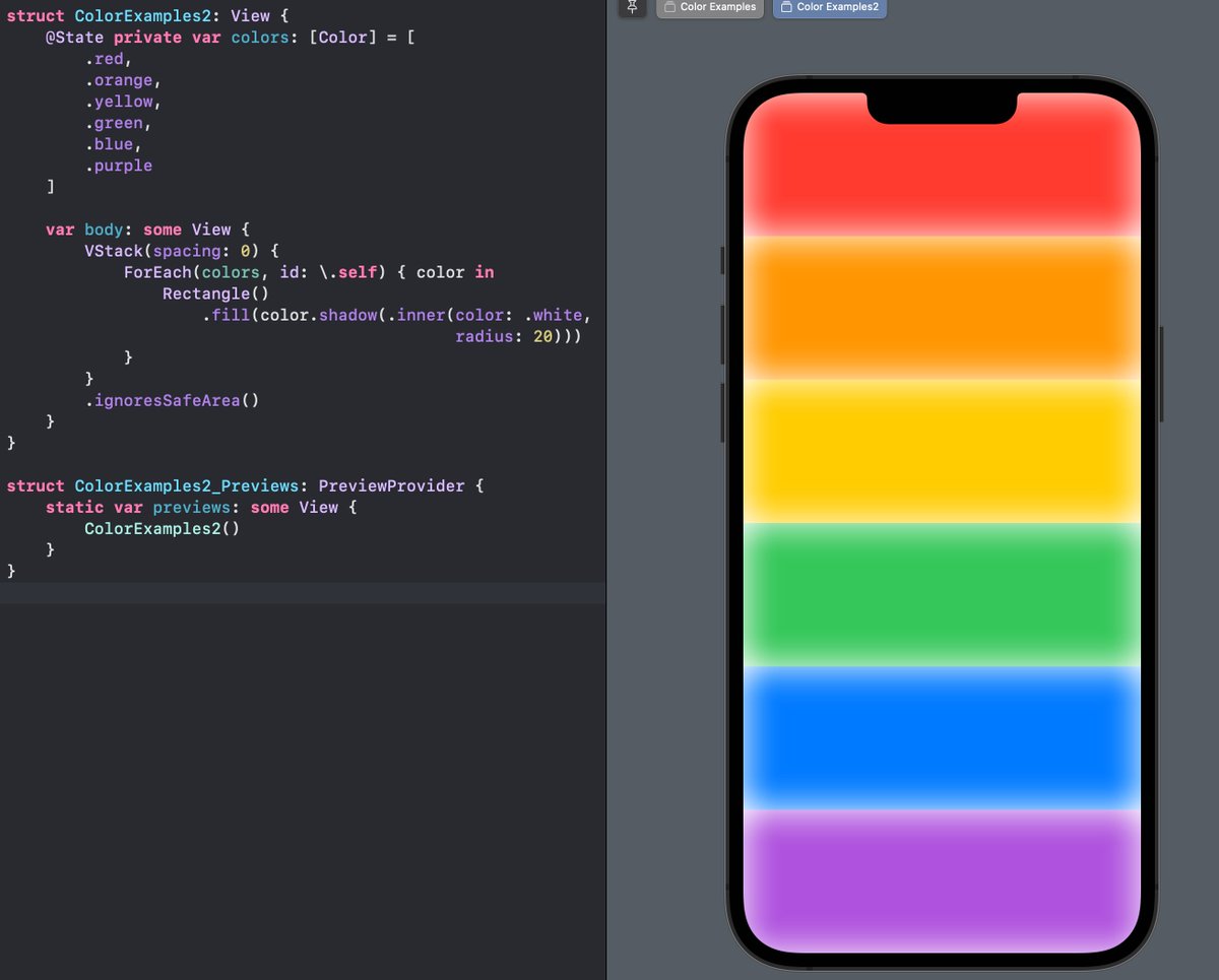 FloWritesCode's tweet image. Colors now also have INNER SHADOWS! This allows you to e.g. add a glow effect like in this example.