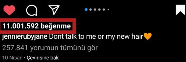 Jennie'nin 10 Nisan tarihli gönderisi 11 milyon
Beğeniye ulaşarak Jennie'nin  bu dönem noktasına
Ulaşan 2. Gönderisi ve solo şekilde bu sayıya ulaşan 
İlk ve tek koreli kadın idol gönderisi oldu