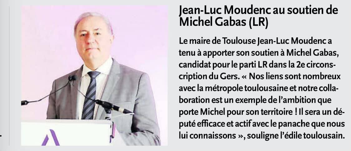 GersGabas's tweet photo. [VU DANS LA PRESSE] merci à @jlmoudenc  pour son soutien. #le12juinvotezpourgagner #PourVousDefendre #gabas2022 #legislatives2022 #circo3202 @Nouv_Energie @michel_gabas #bonsens #proximite https://t.co/4yZMDQ3HtA