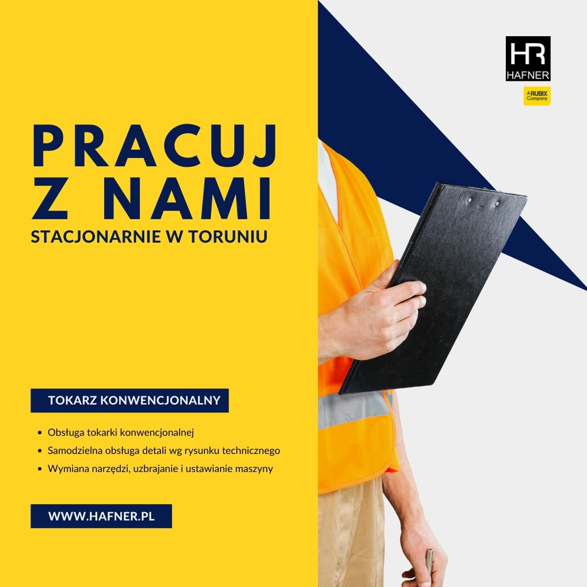 HAFNER Sp. z o.o. (@hafner_spzoo) on Twitter photo Pracuj z nami!
Miasto: #Toruń
Czekamy na Twoje CV: malgorzata.kowalska@rubix.com
Możesz też zgłosić się przez formularz #Pracujpl
lnkd.in/ezTMwzW7
hafner.pl
#Toruń #praca #Kujawskopomorskie #hafner #Pneumatyka #przemysł #hr #tokarz #operatormaszyn Pracuj z nami!
Miasto: #Toruń
Czekamy na Twoje CV: malgorzata.kowalska@rubix.com
Możesz też zgłosić się przez formularz #Pracujpl
lnkd.in/ezTMwzW7
hafner.pl
#Toruń #praca #Kujawskopomorskie #hafner #Pneumatyka #przemysł #hr #tokarz #operatormaszyn