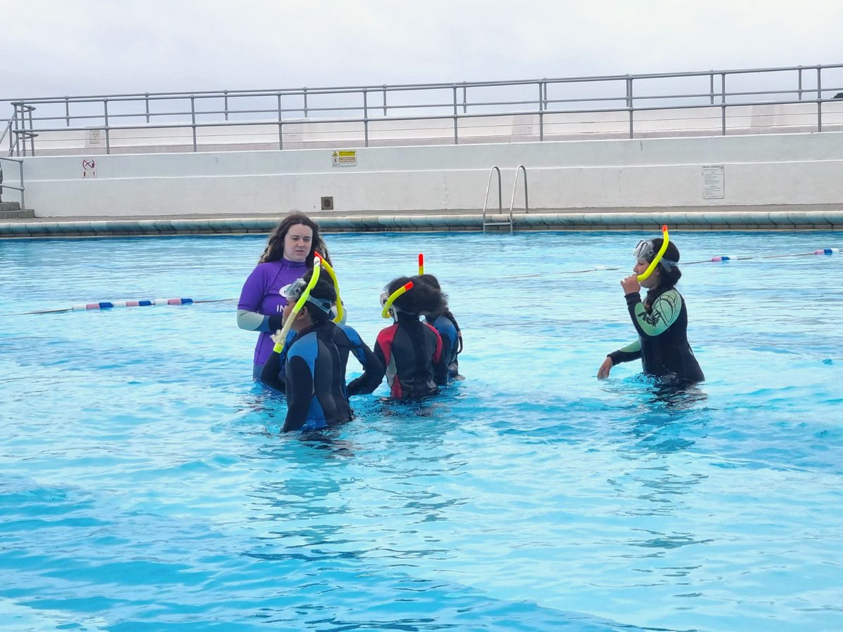 Wonderful smiles from the youngsters who joined the National Marine Park team for our latest Mini Splash event at Tinside Lido 💙

The children had lots of fun on and under the water with Tors Froud, our Engagement and Inclusion Manager, and the <a href="/OceanCTrust/">Ocean Conservation Trust</a> instructors 🤿