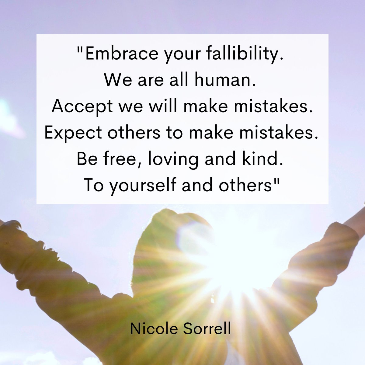 There is great #freedom in the realization that we are not perfect and that we will all mess up – this is part of the human condition. Our biggest mission is to #accept and #bekind to ourselves. Know that the truth is you are ultimately doing the best you can in that moment.