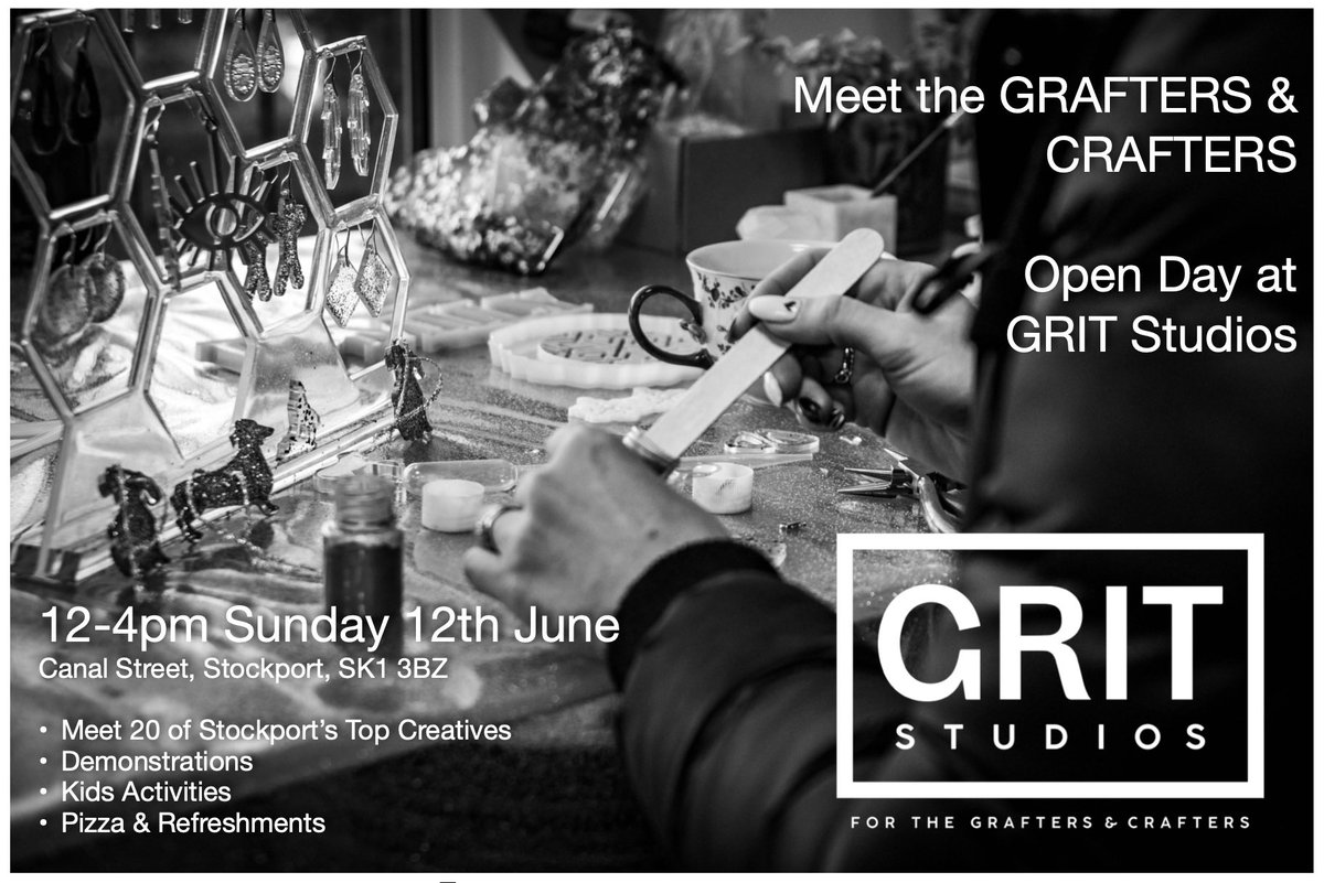Open Studios this Sunday afternoon @PeopleWithGrit in Stockport. Come on over and see what we all get up to in our studios!