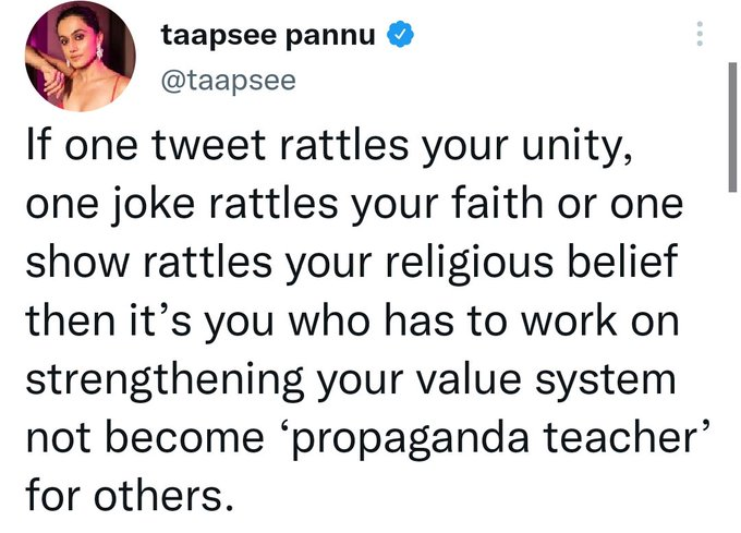rishibagree's tweet photo. Well said @taapsee https://t.co/E8231ke1Je