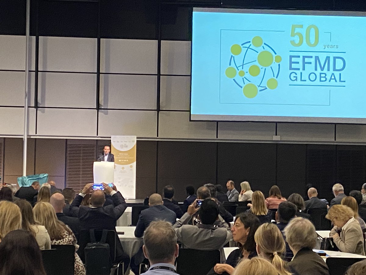 EFMDNews's tweet photo. "It is a very special year for us at EFMD – we celebrate our 50th anniversary. We started from humble beginnings but with a clear purpose and developed into a truly global community." EFMD President Eric Cornuel welcomes everyone to the #EFMDannual. 
#EFMD50 https://t.co/cAdLE7LkAb