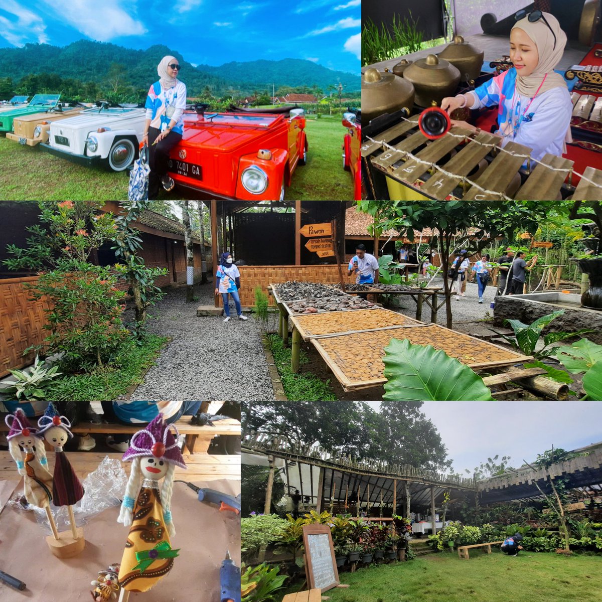 dechudea's tweet photo. Banyak HiddenGem di Borobudur!Super LOVE😍 &amp; seru bgt jalan2 naik VW antik, belajar tari dan karawitan. Apalagi di sini ak jg bs wisata edukasi di tempat Budidaya Jamur Borobudur. Kalo kamu, mau explore apa di Borobudur? #RangerCampBUMN2022 #SocMedRangerBUMN #AmazingRaceBalkondes https://t.co/lk2E7u5ain