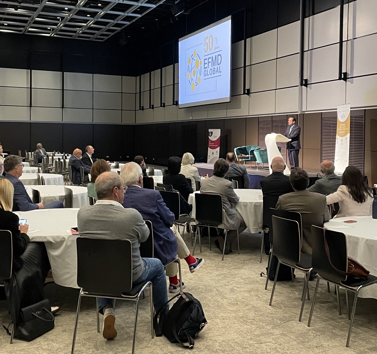 EFMDNews's tweet photo. "It is a very special year for us at EFMD – we celebrate our 50th anniversary. We started from humble beginnings but with a clear purpose and developed into a truly global community." EFMD President Eric Cornuel welcomes everyone to the #EFMDannual. 
#EFMD50 https://t.co/cAdLE7LkAb