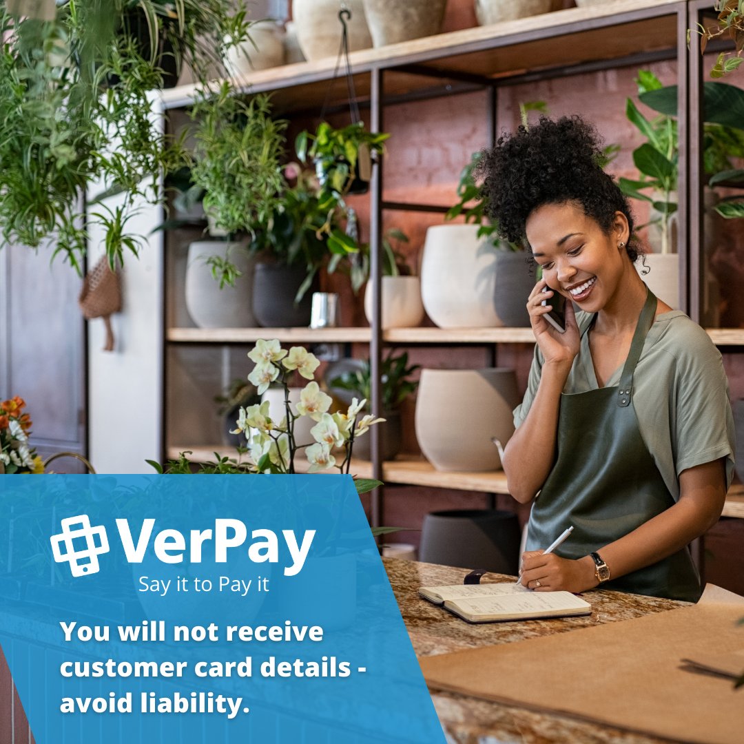 VerPay allows businesses to accept payments over the phone without customers having to share their details. Secure payments over the phone with no liability for your business.  If you would like to know more email us at info@verpay.com.  #verbalcommerce #payments #paymentsolution