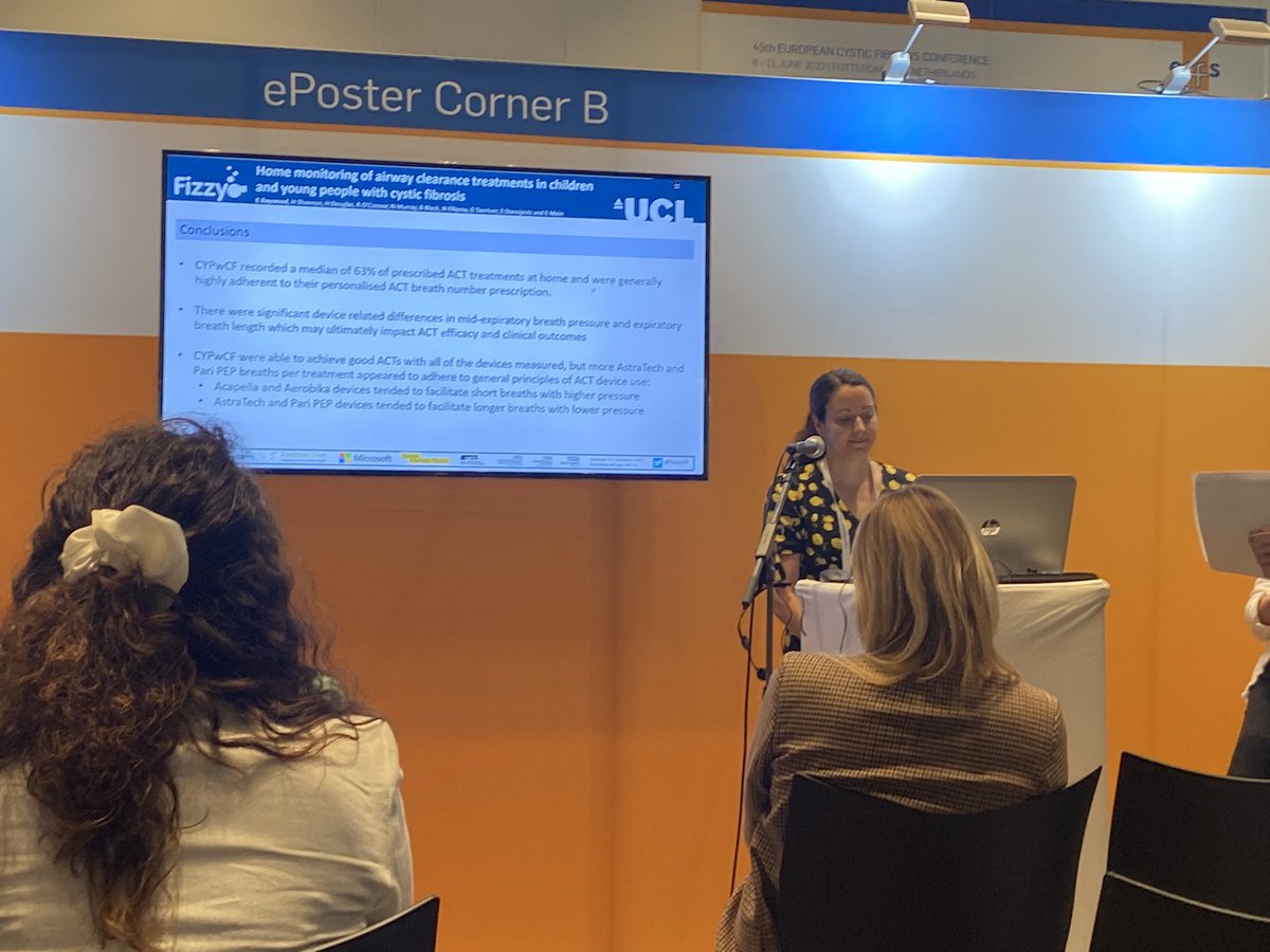 Great talk from <a href="/Fizzy_Emma/">Emma Raywood, PhD</a> on updates from <a href="/FizzyoCF/">Project Fizzyo</a> at #ECFS2022 !