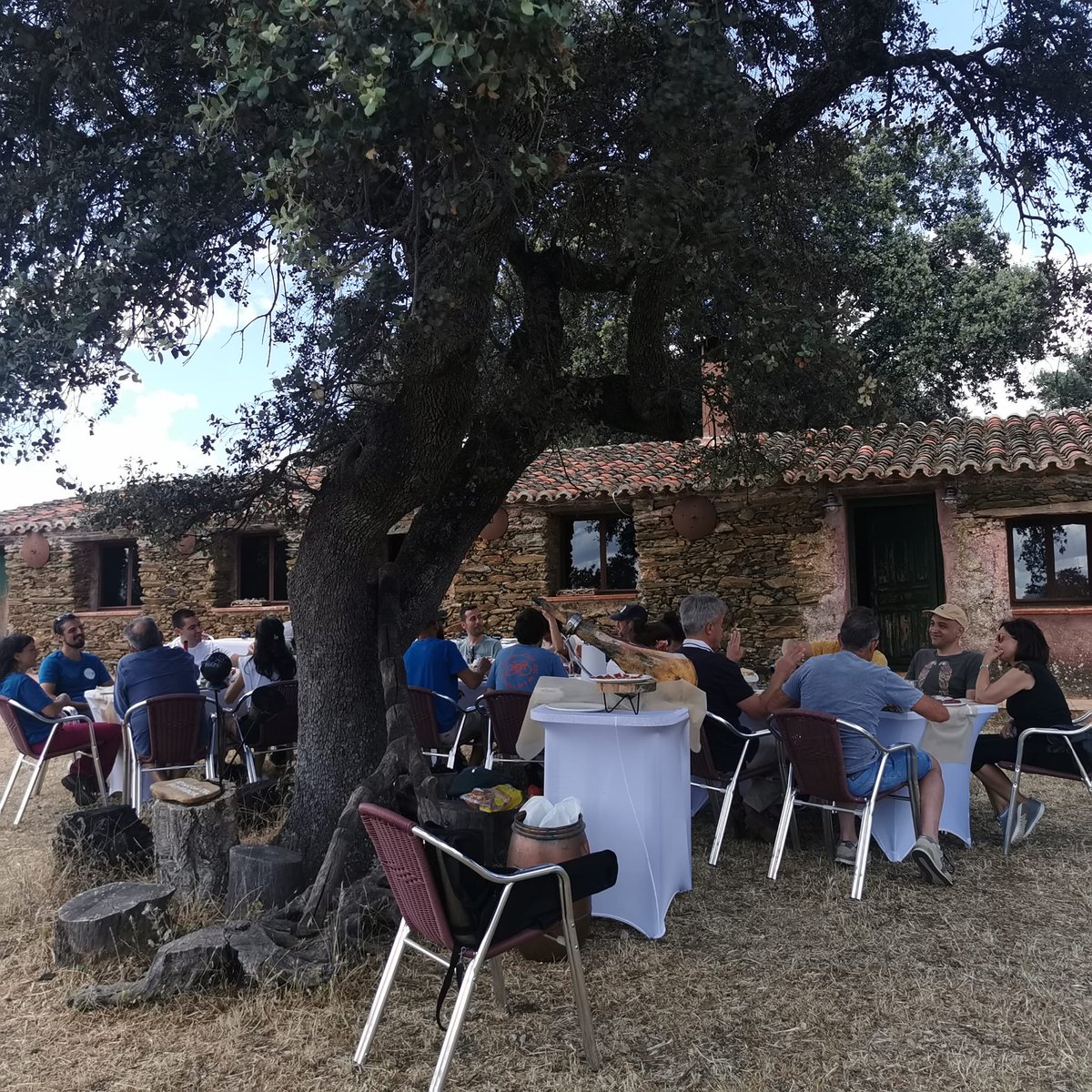 Otra instantánea de una reunión de empresa en La Dehesa con nuestros productos como incentivo
#SierradeMonfragüe #jamonesyembutidos
