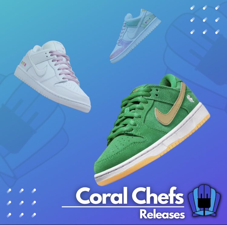 CoralChefs's tweet photo. 😎 Arguably some of the coolest dunks of 2022 are dropping soon. The Coral Chefs Fam had access to the St Patricks Day Dunk Low and will be getting the Be True Dunks on the 12th. #earlybirds
👨‍🍳 Lets Cook! 
Do you want in on the early releases? Join our waitlist! Link in our bio https://t.co/GTiv1XUaKD