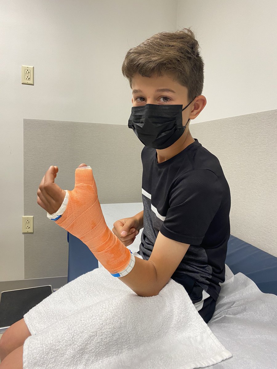 Baseball got the best of this guy - broke his thumb in the 2nd inning. Still went on to pitch 4 great innings. Thankful for the excellent care and service of <a href="/AkronChildrens/">Akron Children's</a> orthopedics team.  We scheduled our appointment online through MyChart.  Loved it. Super convenient.