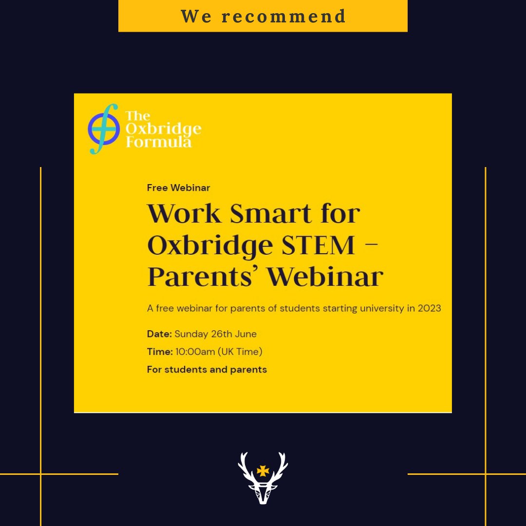 Haydon School (@haydonschool) on Twitter photo How can you help your child work smart for their Oxbridge STEM and Economics application over the summer? The <a href="/oxbridgeformula/">Oxbridge Formula Academy (formerly STEPMaths)</a> has 100 spaces available for their parents' webinar, entitled: "Work Smart to get into Oxbridge: a Parents' Guide": courses.oxbridgeformula.co.uk/work-smart-for… How can you help your child work smart for their Oxbridge STEM and Economics application over the summer? The <a href="/oxbridgeformula/">Oxbridge Formula Academy (formerly STEPMaths)</a> has 100 spaces available for their parents' webinar, entitled: "Work Smart to get into Oxbridge: a Parents' Guide": courses.oxbridgeformula.co.uk/work-smart-for…