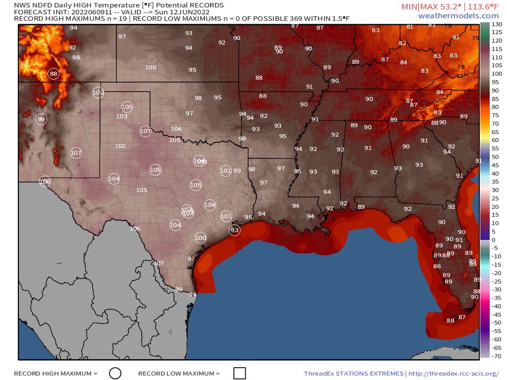 bam_weather's tweet photo. Texas drought issues only get worse in the coming week. 

Not only will they be dealing with record heat almost daily, but little to no moisture for most of the state will lead to crops losing 0.5 -1” more moisture than normal the next 7 days. #AGwx #TXwx #Wheat #Corn #Cotton https://t.co/IlbgmfBIyU