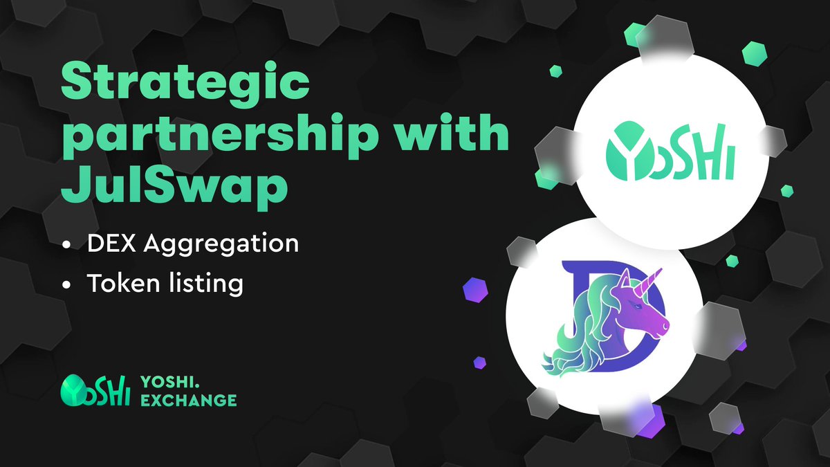 YoshiExchange's tweet photo. 🎇🎆GREAT partners confirmed for @YoshiExchange:
👇
Exited to integrate @JulSwap - multi-chain decentralized #AMM build within #JulWallet 

👇Swap with the best rate here!👇
https://t.co/jzRDj6Pk7G

 $YOSHI #DEX $FTM $BNB $JULD #JulCard https://t.co/PTyJZiIr8C
