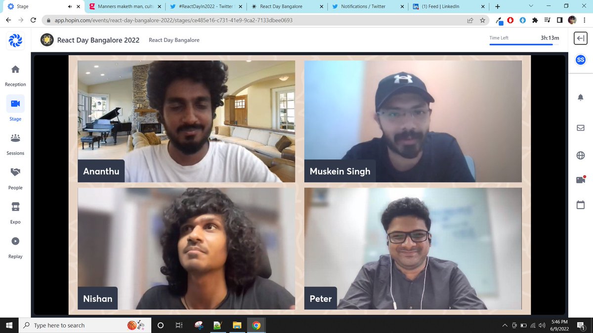 shloksri's tweet image. Is it ending already🥺🥺
The 2nd day was really amazing!!! Thank you @ananthu_tweetin, @Muskein, @nishanbende, @peterlazar1993 for sharing your knowledge and experiences. Thanks @ReactDayIn and @Megha_Pathak_ @tanishaaa03 for hosting this event!!!
#ReactDayIn2022