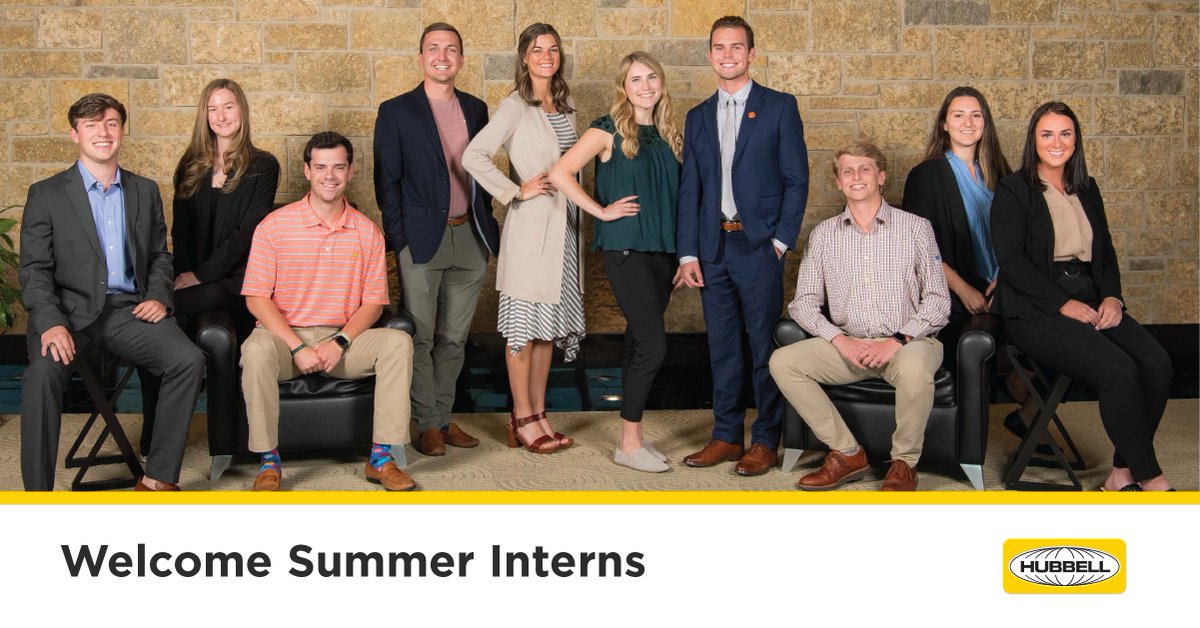 Say hello to our Greenville, SC summer #interns! This summer, we have 75 interns in 25 different Hubbell locations across the globe with over 50 schools represented. We’re excited to welcome them to Hubbell &amp; look forward to the contributions they’ll make this the summer.