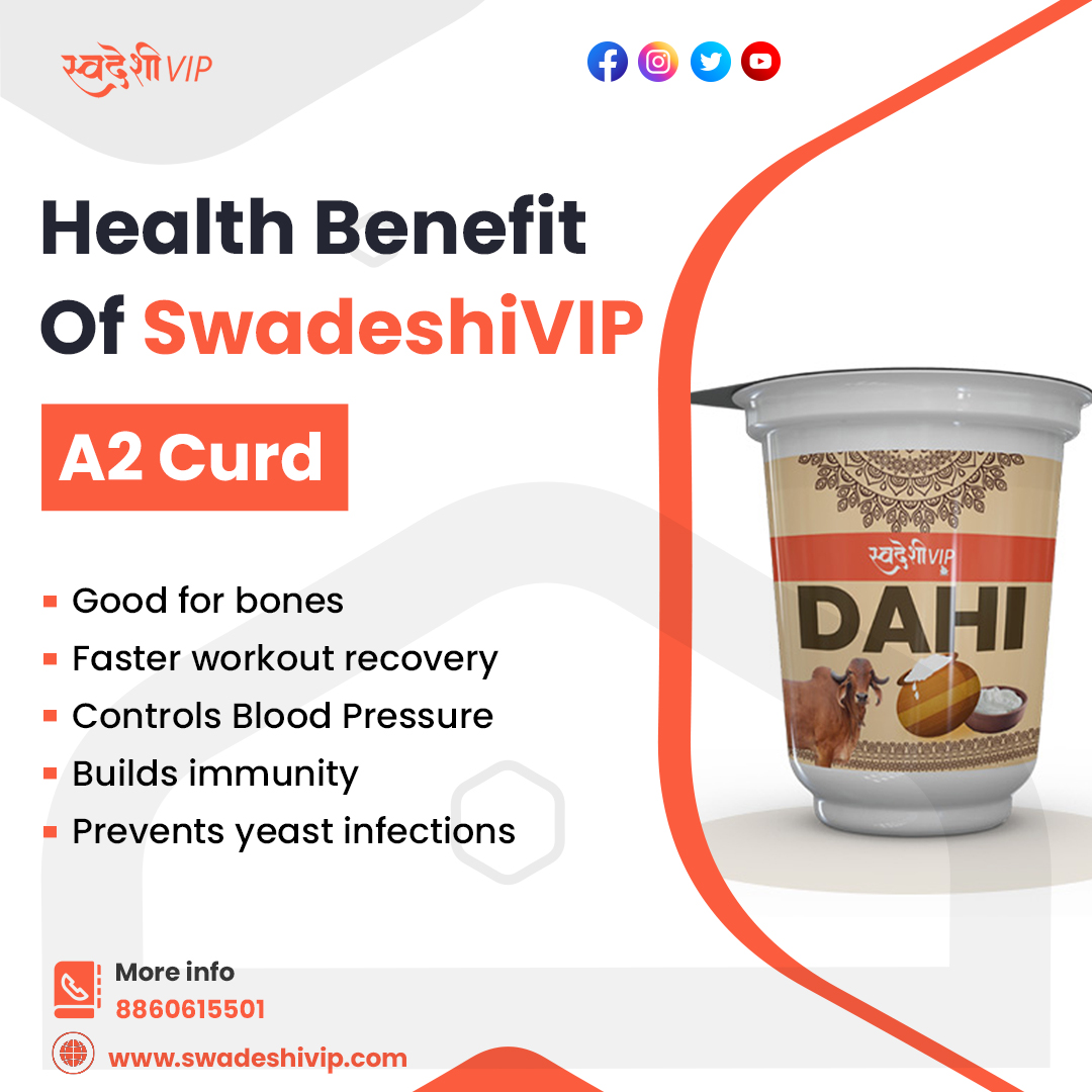 swadeshi_vip's tweet photo. A2 SwadeshiVIP Curd contains calcium, vitamins, potassium, and magnesium, which are great for providing your body with the nutrients it needs after a long, hard day.

Order NOW: https://t.co/SC508GgMw8
Contact us: 7028172888

#SwadeshiVIP #Curd #A2Curd https://t.co/nyyUwVwxgQ