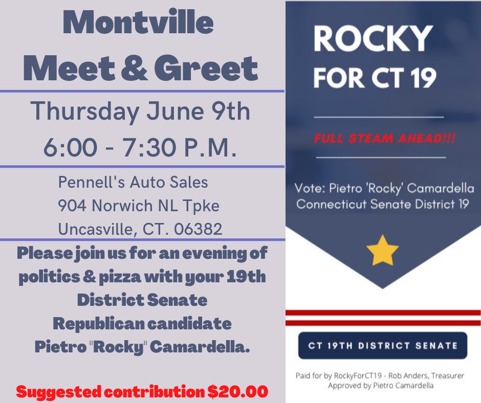 RockyForCT19's tweet photo. Full Steam Ahead! See you this evening in Montville! ⚓️ #RockyforCT19

🎟 https://t.co/xrcfOaMR2t https://t.co/3vZMaOiP90