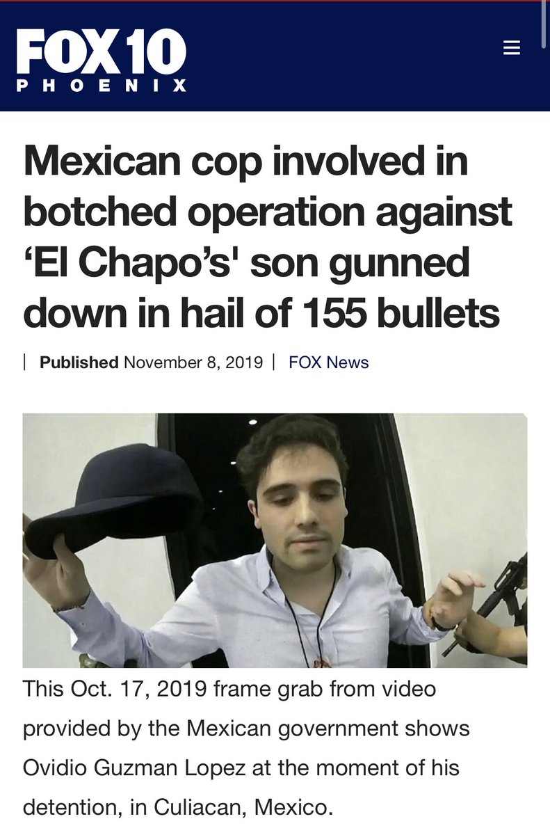 To end this thread, the officer who arrested Guzman was murdered a few weeks later. More than 150 bullets were fired at him.